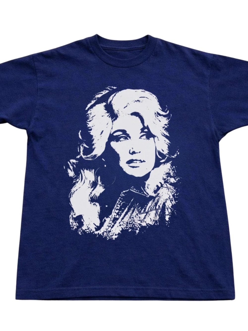 Gildan Navy Blue Short Sleeve Tee with White Portrait Graphic, Gift For Her, Him